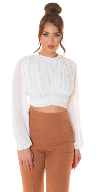 Summer Blouse cropped White